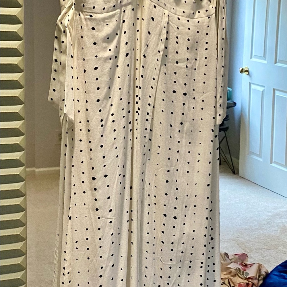 Lost + Wander White Polka Dot Maxi Dress